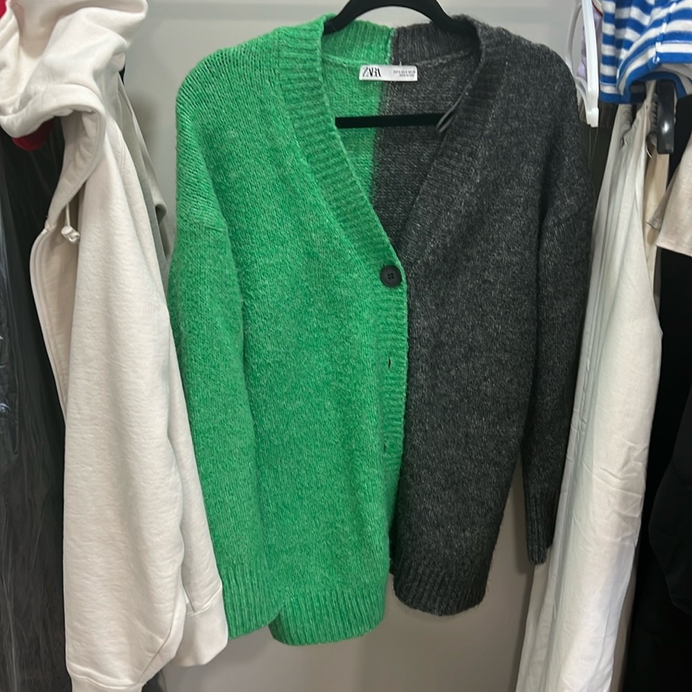 Zara color-block cardigan